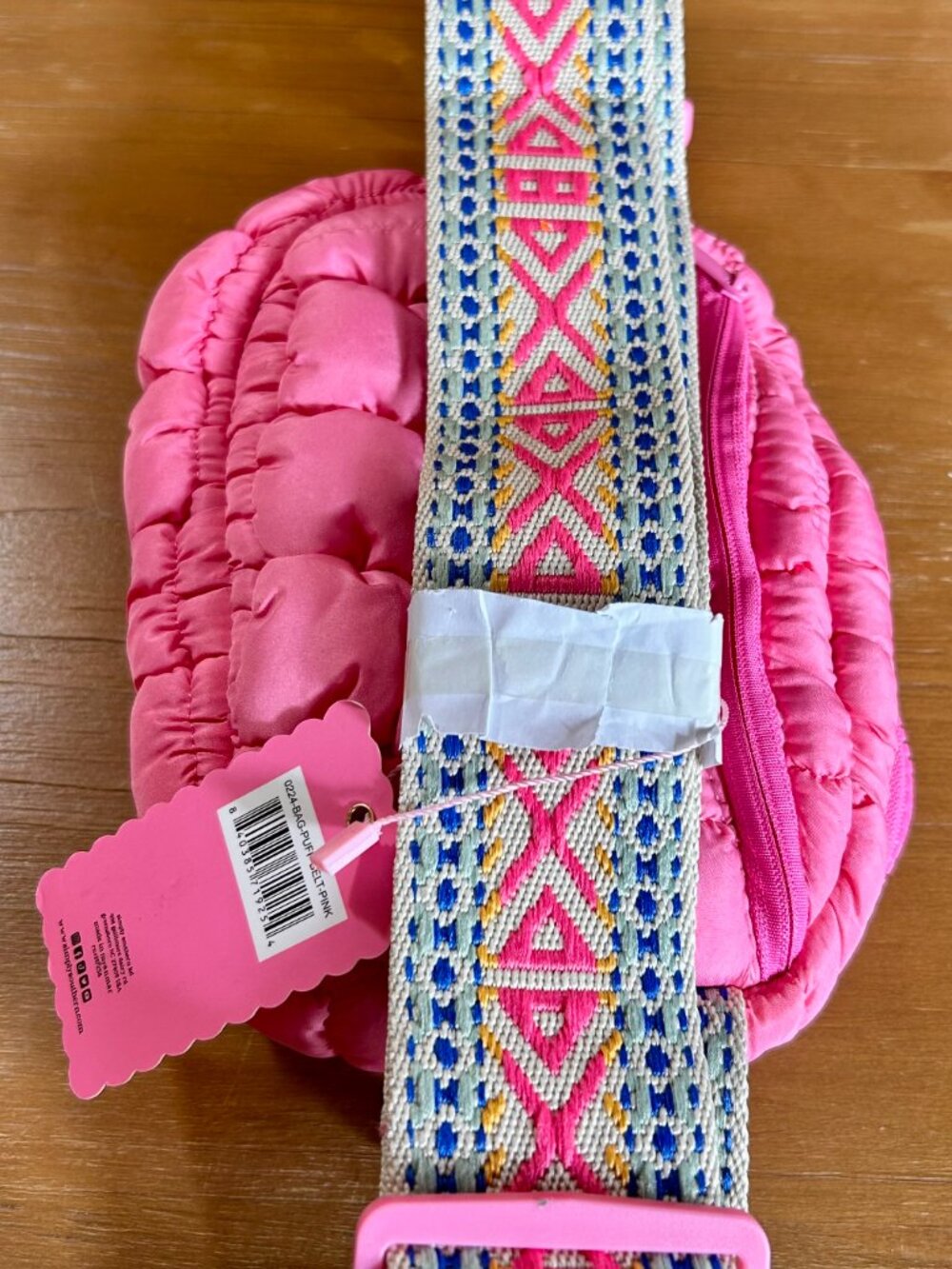 New With Tags Simply Southern Puffer Quilt Style Bum Bag/ Belt Bag PInk Cute Bag